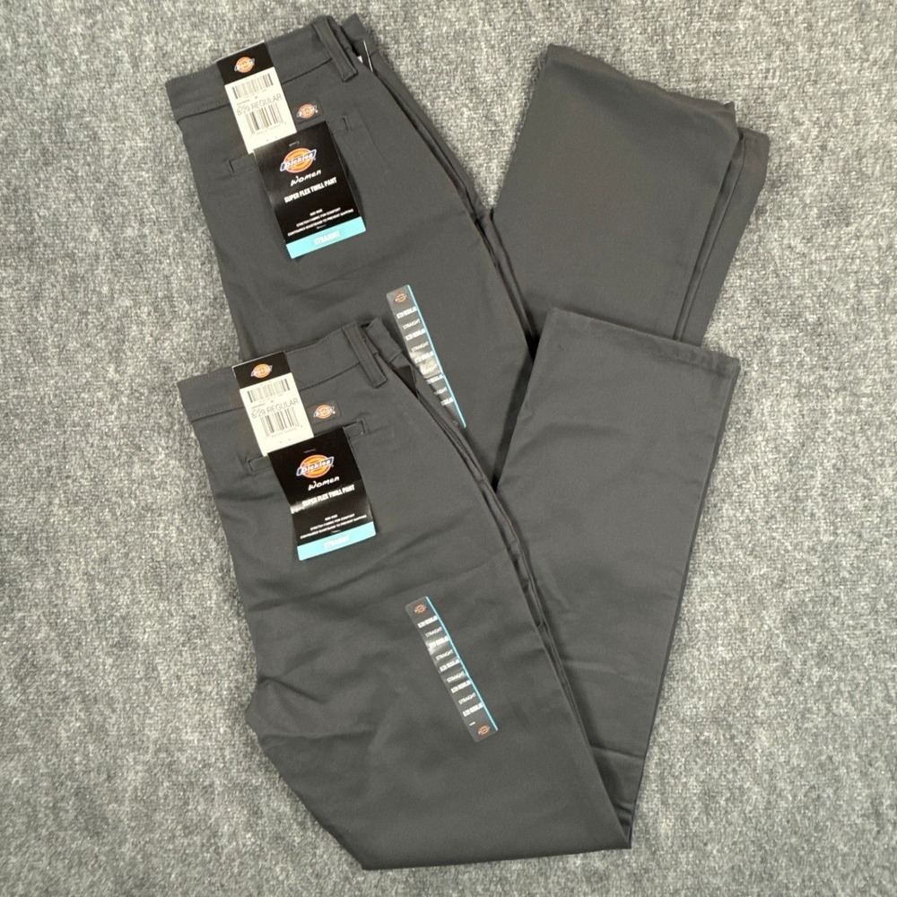 Dickies FLEX Womens Work Utility Pants Size 8 29 Regular Gray Lot of 2 NEW